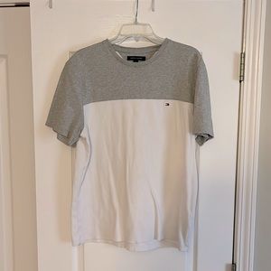 White and gray Tommy Hilfiger shirt (L)